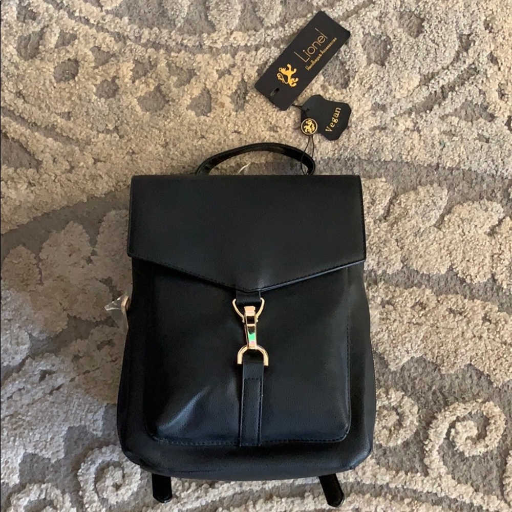 Lionel black back pack purse